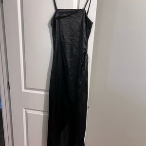 SHEIN Black Satin Slip Dress